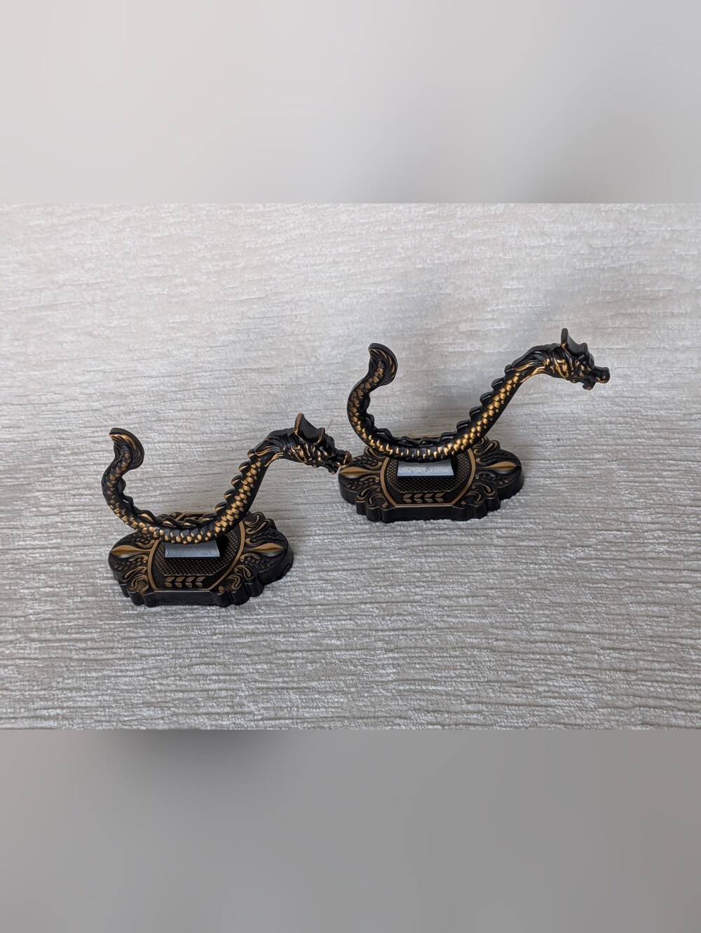 Dragon Wall Hooks Metal Painted Black and Bronze Pair Of 2 Hardware Included NWT